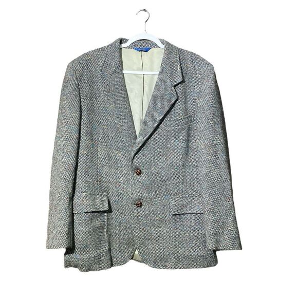 Men's Pendleton 100% Pure Virgin Wool Tweed Gray Blazer Size 44 - Picture 1 of 16